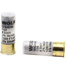 Load image into Gallery viewer, Wolf Target Sports Shotshells 12 Gauge Ammo 2 3/4&quot; 1 oz 8 Shot(25 rounds per box)
