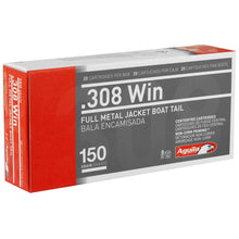Load image into Gallery viewer, Aguila 308 Winchester Ammo 150 Grain  Full Metal Jacket 20 rounds per box
