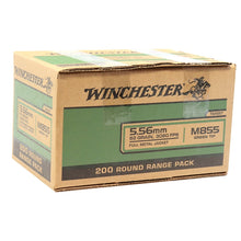 Load image into Gallery viewer, Winchester 5.56mm M855 NATO Ammo 62 Grain Green Tip FMJ 200 Rounds Value Pack(Limited 2 per checkout)
