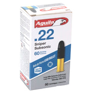 Aguila Sniper Subsonic 22 Long Rifle Ammo 60 Grain Subsonic Solid Point(50 rounds per box)