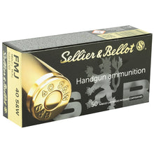 Load image into Gallery viewer, Sellier & Bellot 40 S&W Ammo 180 Grain Full Metal Jacket 50 rounds per box
