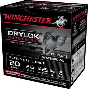 WINCHESTER DRYLOK SUPER STEEL MAGNUM 20 GAUGE 2.75" 3/4 OZ #4 SHOT