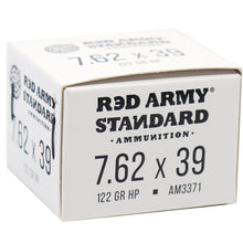 Load image into Gallery viewer, Red Army Standard 7.62x39mm Ammo 122 Grain Hollow Point Steel Case 20 rounds per box