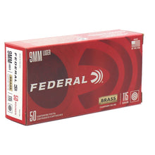 Load image into Gallery viewer, Federal Champion 9mm Luger Ammo 115 Grain Full Metal Jacket 50 round box