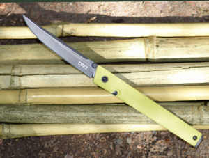 CRKT CEO Bamboo Liner Lock Knife GRN (3.1" Black Stonewash) 7096YGK