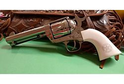 CIMARRON TEXAS RANGERS .45LC PW FS 4.75" ENGRAVED NICKEL