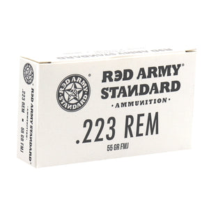 Red Army Standard 223 Remington Ammo 55 Grain FMJ Steel Case 20 rounds per case(4 boxes per checkout)