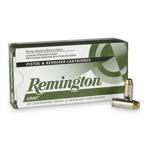 Remington UMC 10mm Auto Ammo 180 Grain "NICKEL Plated" Full Metal Jacket 50 rounds per box