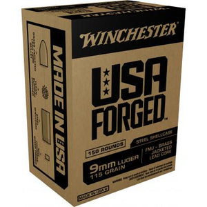 Winchester 9mm Luger steel case  115 gr FMJ 150 rounds per box