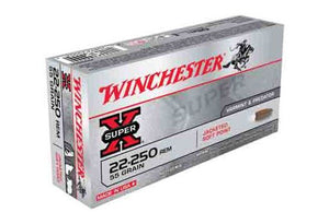 WINCHESTER  AMMO SUPER-X .22-250 55GR. PSP 20 rounds per box