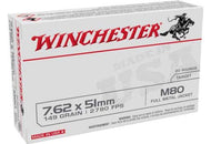 WINCHESTER  AMMO 7.62x51MM 149GR. FMJ USA TARGET 20 ROUND BOX(LIMITED 2 PER CHECKOUT)