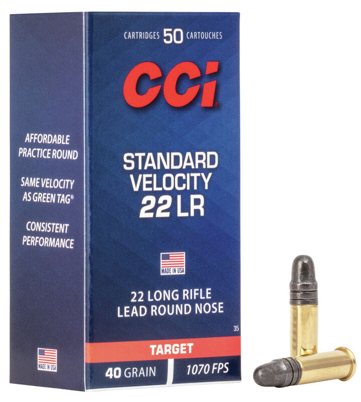 CCI Standard Velocity 22 LR 40 Grain 50 rounds per box