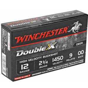 Winchester Double X 12 Gauge Ammo 2 3/4" 00 Buck Shot 9 Pellets 5 rounds per box