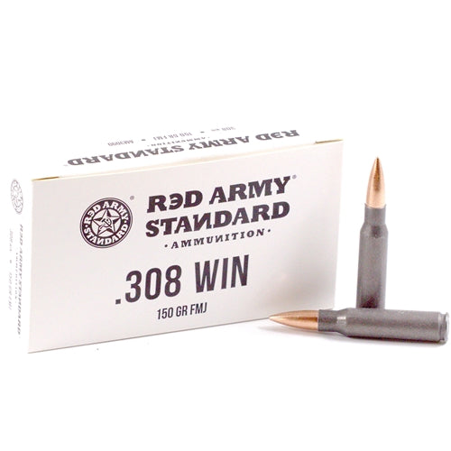 Red Army Standard 308 Winchester Ammo 150 Grain FMJ Steel Case(20 rounds per box)