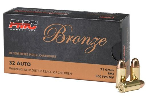 PMC AMMO .32 ACP 71GR. FMJ 50 rounds per box