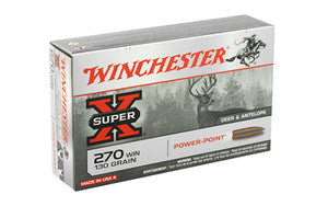 Winchester Ammunition, Super-X, 270WIN, 130 Grain, Power Point, 20 Rounds per  Box