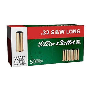 Sellier & Bellot 32 S&W Long Ammo 100 Grain Wadcutter 50 rounds per box
