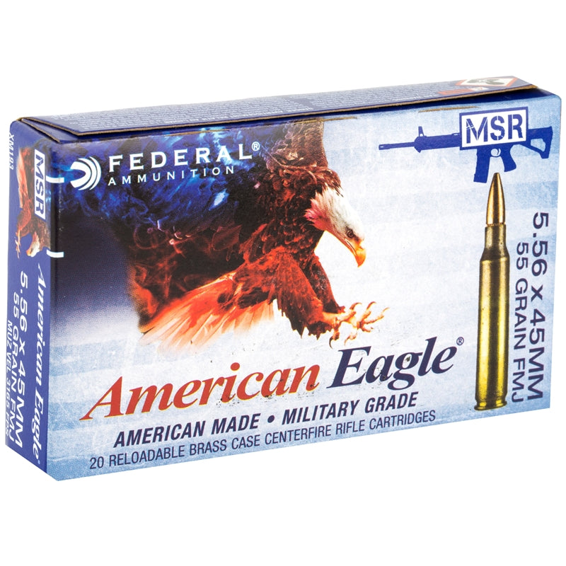 Federal American Eagle 5.56x45MM FMJ 20 rounds per box ( limited 5 per checkout)