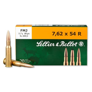 Sellier & Bellot 7.62x54R Ammo 180 Grain Full Metal Jacket (20 rounds per box)