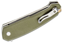 Load image into Gallery viewer, CRKT 5325 Jesper Voxnaes Tueto Assisted Flipper Knife 3.283&quot; Satin Plain Blade, OD Green G10 Handles
