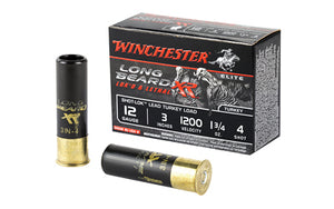 Winchester Ammunition, Long Beard XR, 12 Gauge, 3" Chamber, #4, 1.75 oz, Shotshell Shot-Lok with Lead Shot, 10 Round Box