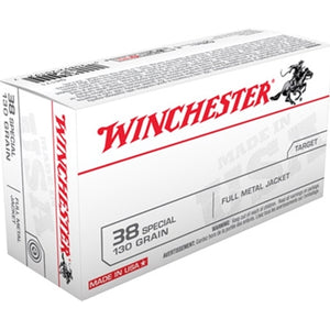 Winchester USA 38 Special 130 Grain Full Metal Jacket 50 rounds per box (limited 1 per checkout)