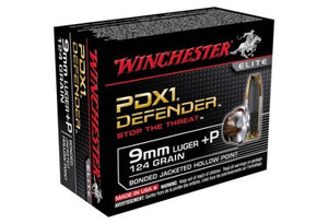 WINCHESTER SUPREME ELITE 20 round box  9MM LUGER 124GR. PDX1 DEFENDER
