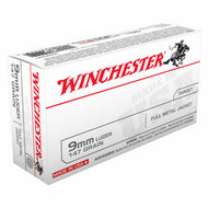 Winchester USA 9mm Luger 147 Grain Full Metal Jacket(50 rounds per box)