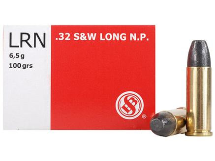 Sellier & Bellot Pistol & Revolver Ammo .32 S&W Long 100 gr LRN 50 rounds per box