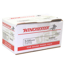 Load image into Gallery viewer, Winchester USA 5.56x45mm NATO M193 Ammo 55 Grain FMJ 150 Rounds Value Pack
