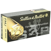 Load image into Gallery viewer, Sellier &amp; Bellot 40 S&amp;W Ammo 180 Grain Full Metal Jacket 50 rounds per box
