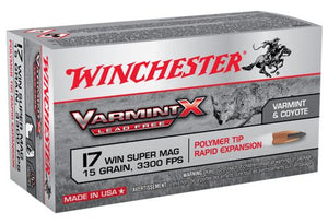 WINCHESTER  AMMO VARMINT X LEAD FREE .17WSM 15GR. 50 rounds per box