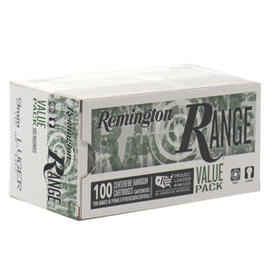 Remington Range 9 mm Luger Ammo 115 Grain Full Metal Jacket 100 Rounds Per Box