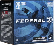 Federal 28 Gauge  2 3/4”  7.5 shot Game Load Upland Hi-Brass 25 rounds per box