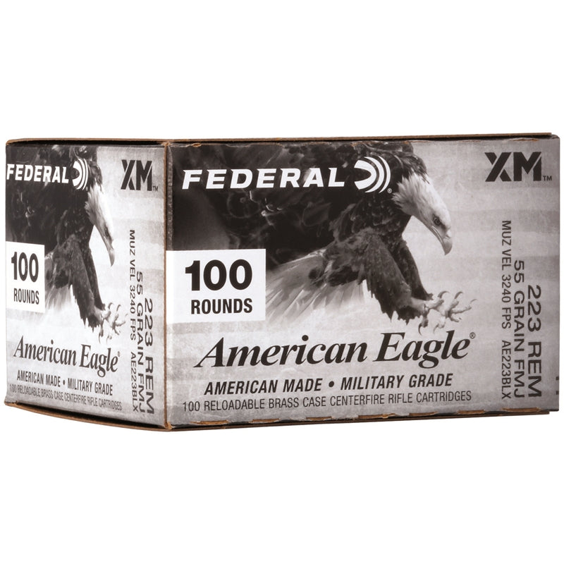 Federal American Eagle 223 Remington Ammo 55 Grain FMJ 100 Rounds Value Pack