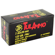 TulAmmo 7.62x39mm Ammo 122 Grain FMJ Steel Cased 40 rounds per box