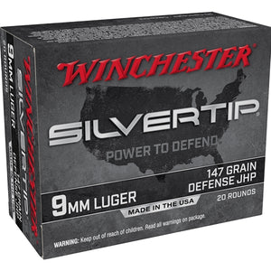 Winchester Silvertip 9mm Luger Ammo 147 Grain Silvertip Hollow Point