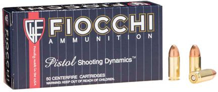 Fiocchi Pistol Shooting Dynamics Handgun Ammunition 9mm Luger 124 gr FMJ 50 round box