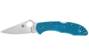 Spyderco, Delica4, Folding Knife, Flat-Ground, Lightweight, Blue