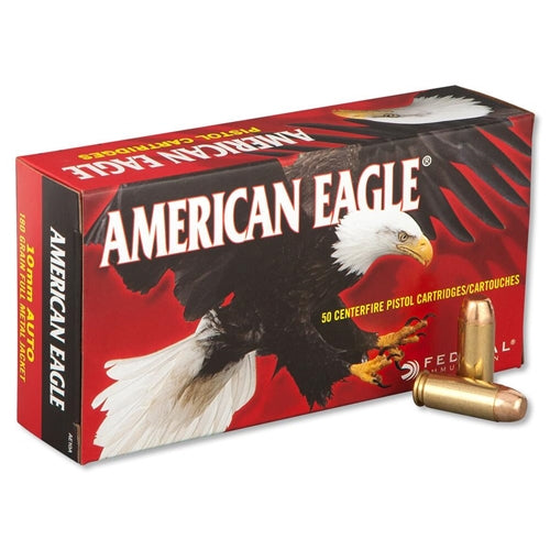 Federal American Eagle 10mm Auto Ammo 180 Grain Full Metal Jacket 50 round box(limited 1 per checkout)