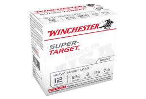 WINCHESTER  AMMO SUPER TARGET 12GA. 1200FPS. 1-1/8OZ. #7.5 25 ROUNDS PER BOX