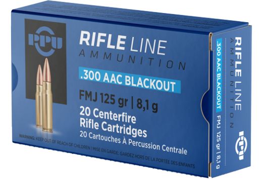 PPU AMMO .300 AAC BLACKOUT 125GR. FMJ 20-PACK