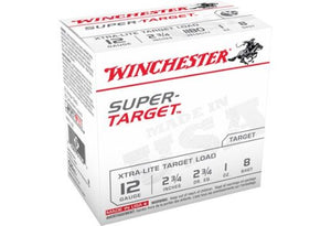 WINCHESTER  2.75” 12 gauge  #8 shot 1180FPS.  25 rounds per box