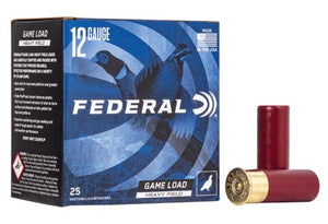 FEDERAL  GAME SHOK 12GA 2.75"   #5 shot  25 rounds per box