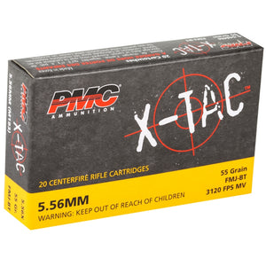 PMC X-Tac 5.56x45mm NATO Ammo 55 Grain Full Metal Jacket(limited 5 boxes per checkout)