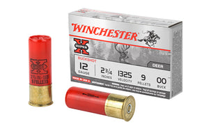 Winchester Ammunition,  Super-X, 12 Gauge, 2.75", 00 Buckshot  9 Pellets,5 Round Box