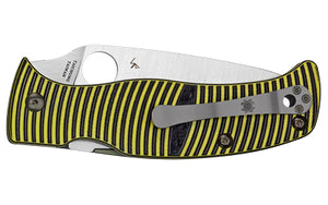 Spyderco, Caribbean, Folding Knife, Black/Yellow G-10, LC200N Leaf-Shape