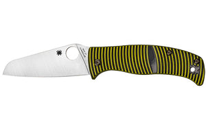 Spyderco, Caribbean, Folding Knife, Black/Yellow G-10, LC200N Sheepfoot